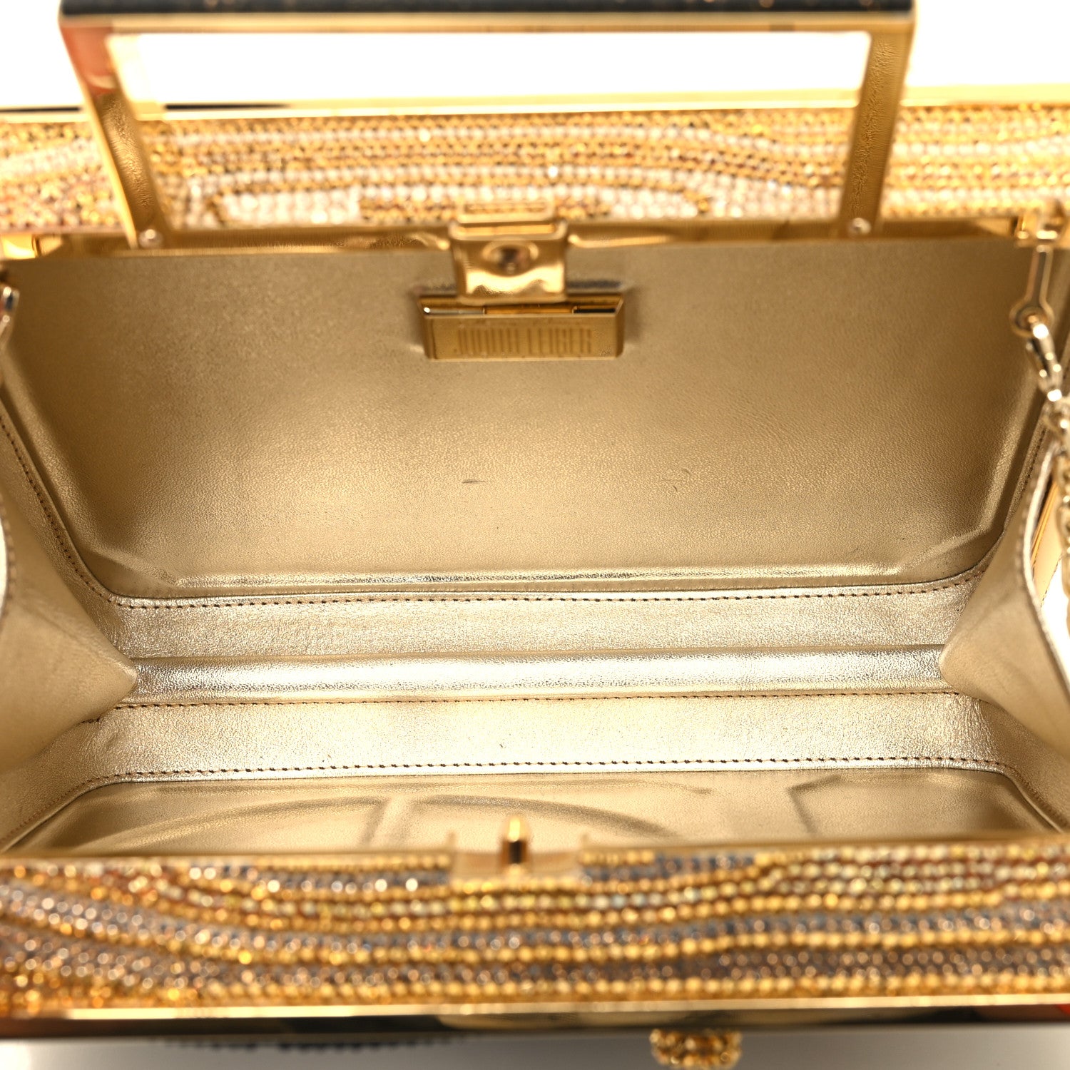 Judith Leiber Crystal Turntable Scratch Minaudiere Clutch Champagne 5 of 11