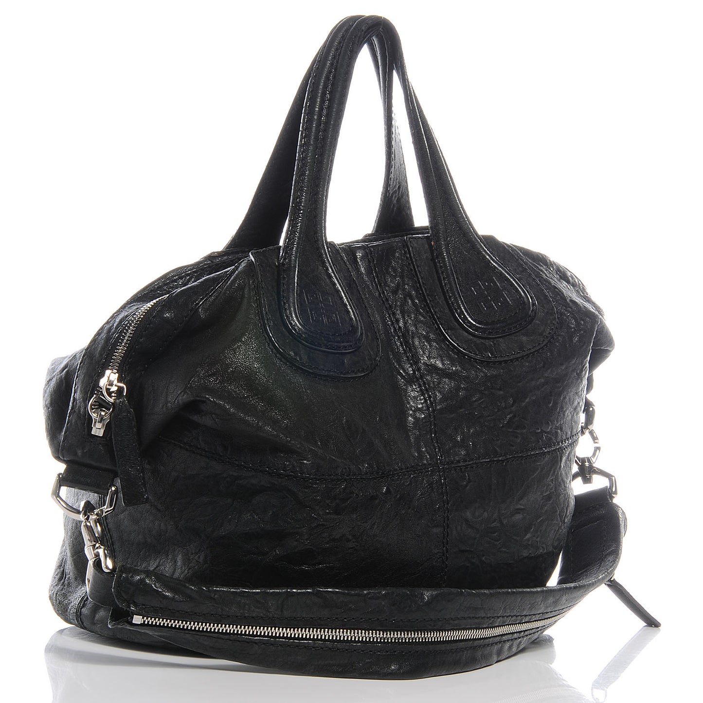 Wrinkled Lambskin Medium Nightingale Black