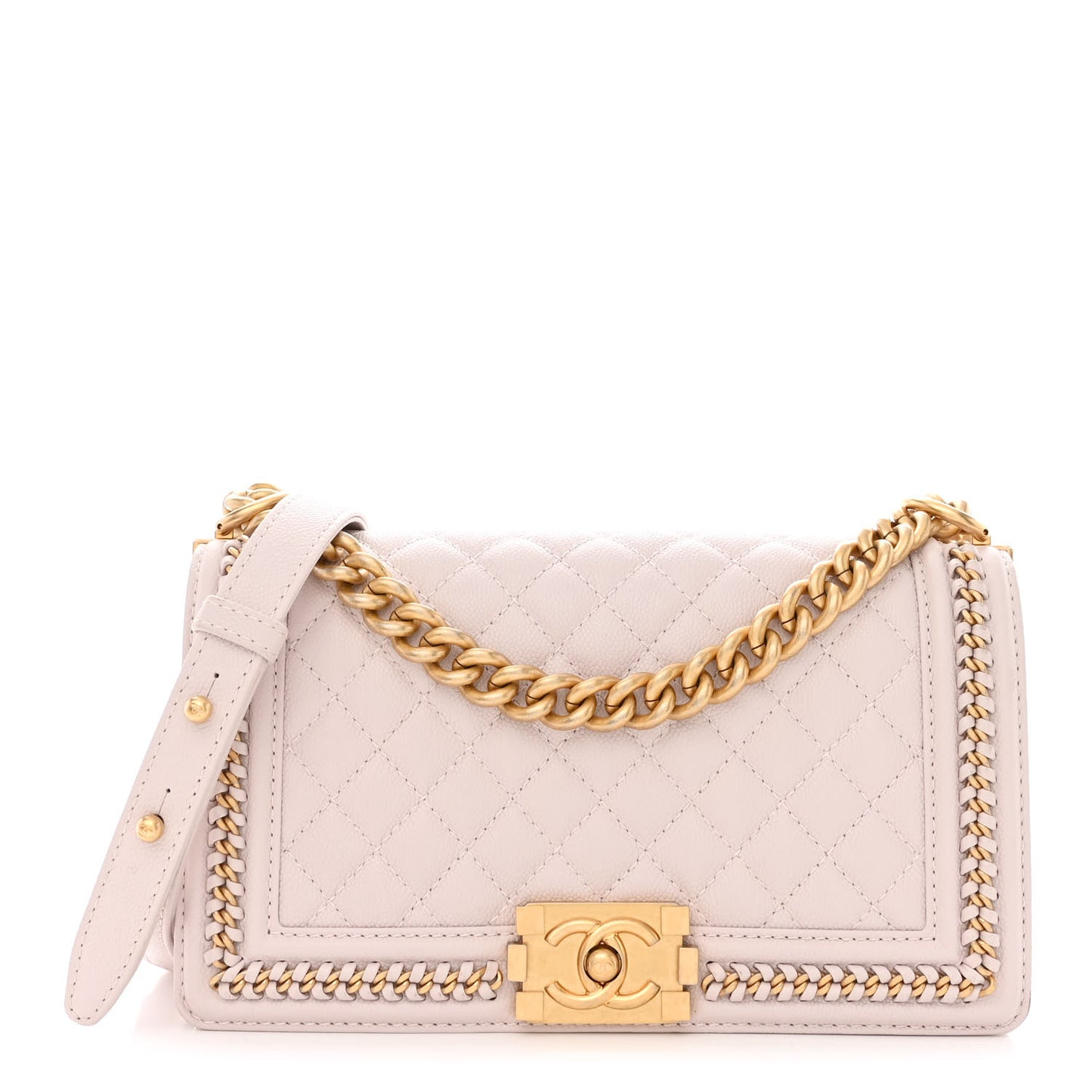 Caviar Quilted Chain Around Medium Boy Flap Light Purple