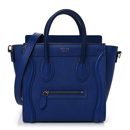 Celine Drummed Calfskin Nano Luggage Indigo 1 of 10