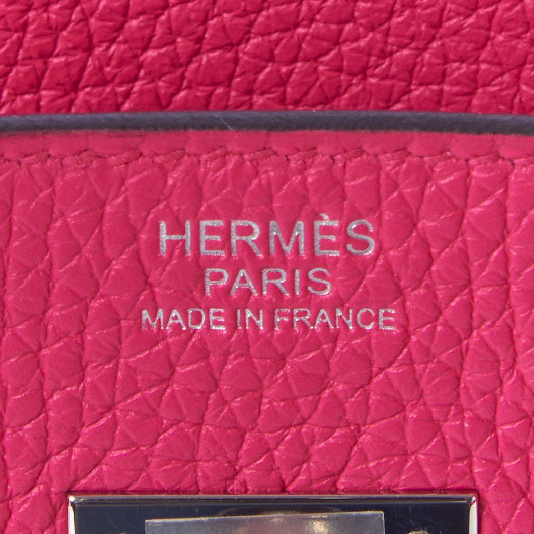 Taurillon Clemence Birkin 30 Rose Shocking