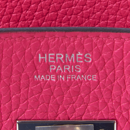 Hermes Taurillon Clemence Birkin 30 Rose Shocking 16 of 31