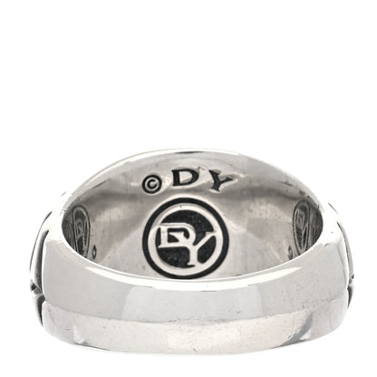 David Yurman Sterling Silver 18K Yellow Gold Hexagon Modern Chevron Ring 60 9 3 of 4