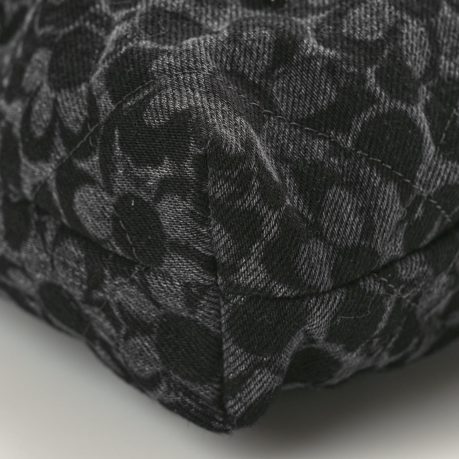Chanel Denim Quilted Floral Print Mini Chanel 22 Black Grey 10 of 10