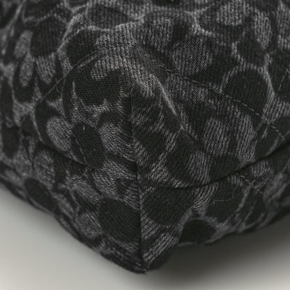 Chanel Denim Quilted Floral Print Mini Chanel 22 Black Grey 10 of 10