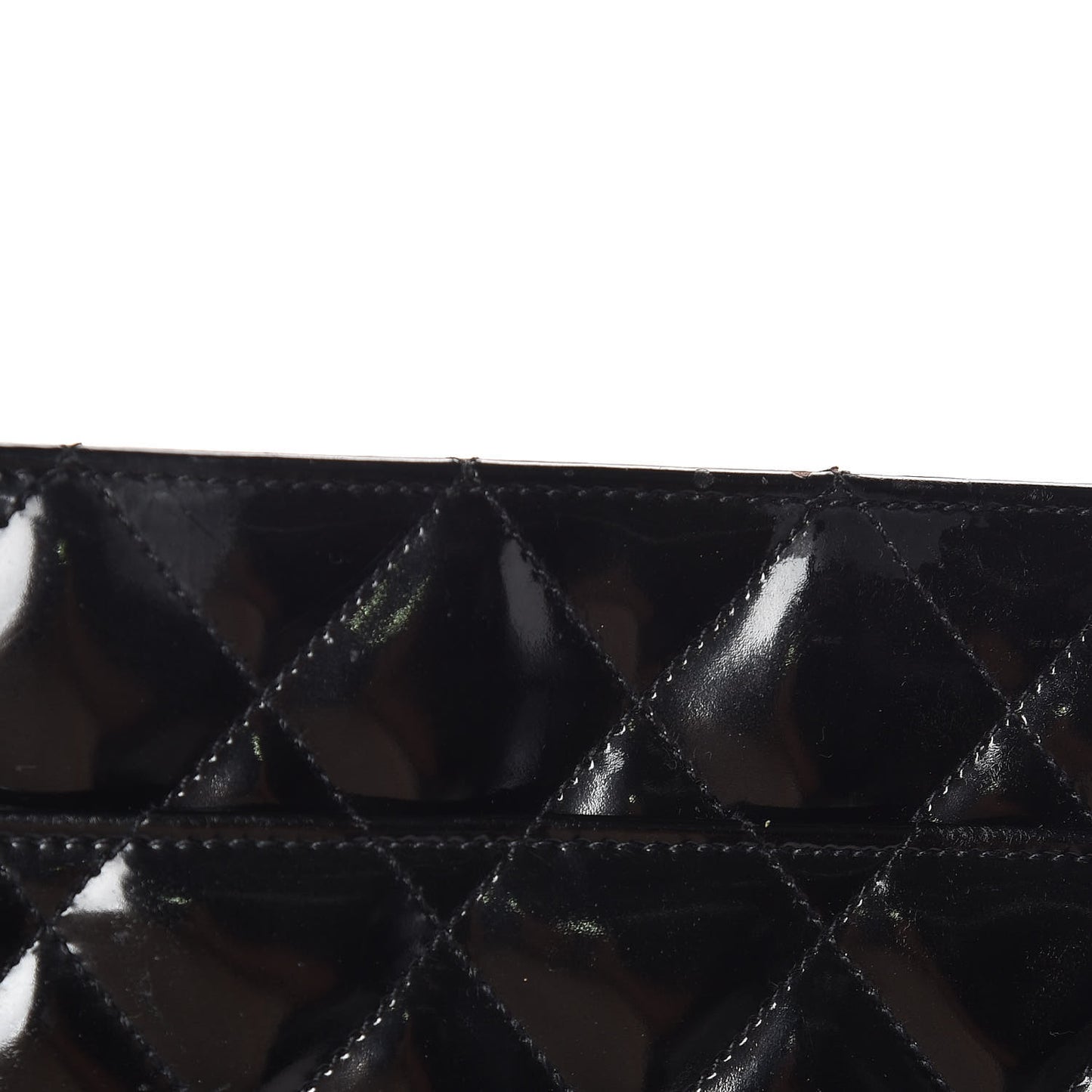 Patent Quilted Shoulder Bag Black