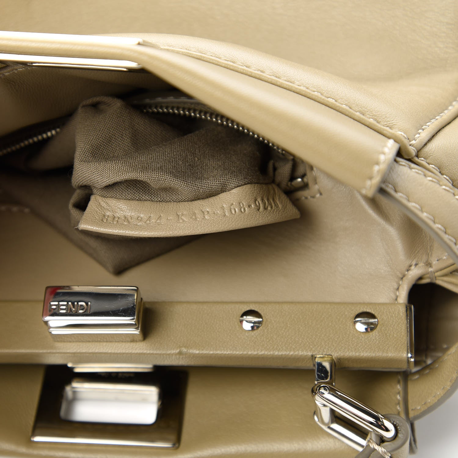 Fendi Nappa Mini Peekaboo Iconic Satchel Tortora 9 of 10