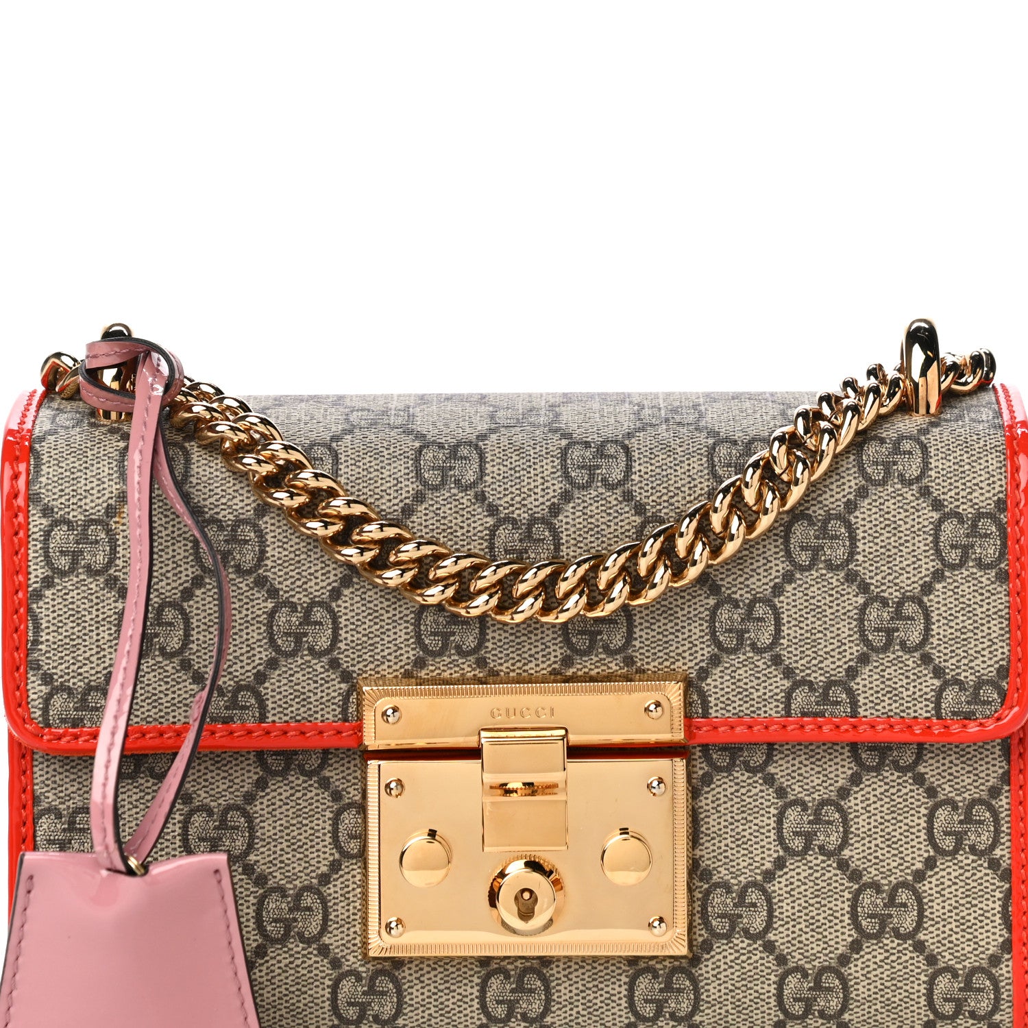 Gucci GG Supreme Monogram Patent Small Padlock Shoulder Bag Multicolor 9 of 13