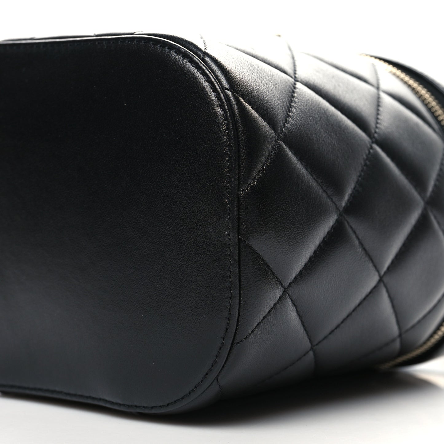 Lambskin Quilted Trendy Vanity Case Black