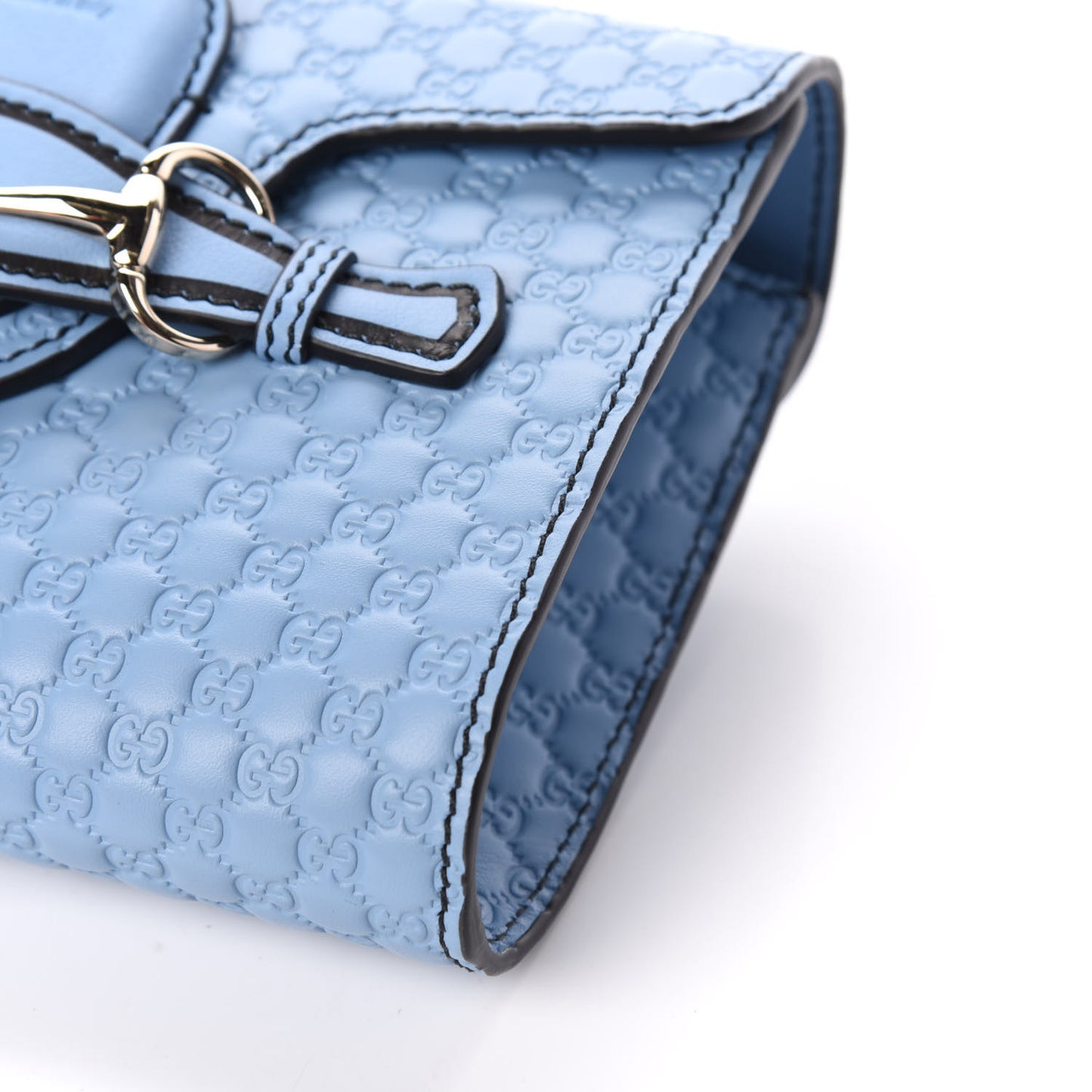 Soft Microguccissima Mini Emily Chain Shoulder Bag Mineral Blue