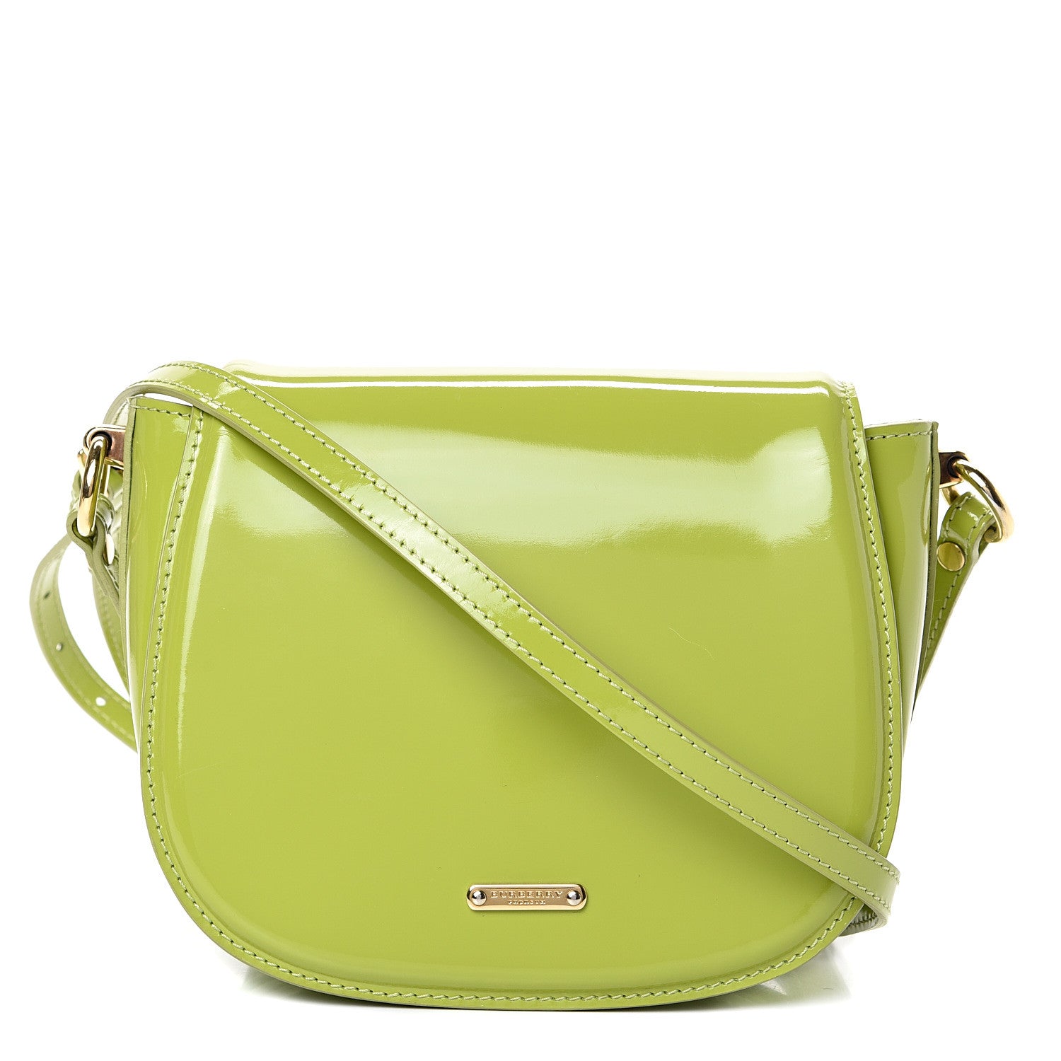 Burberry Patent Small Leigh Crossbody Bag Lemon Green 1 of 12