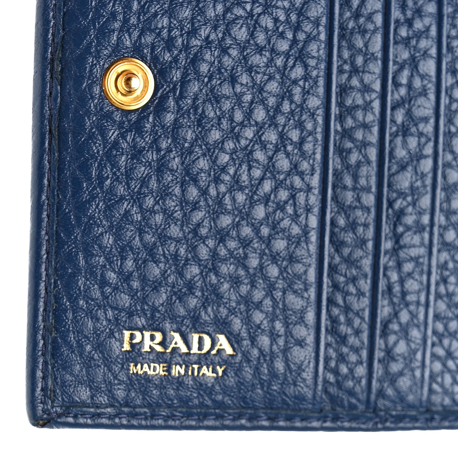 Prada Vitello Daino Small Bi-Fold Wallet Bluette Bluette 6 of 11