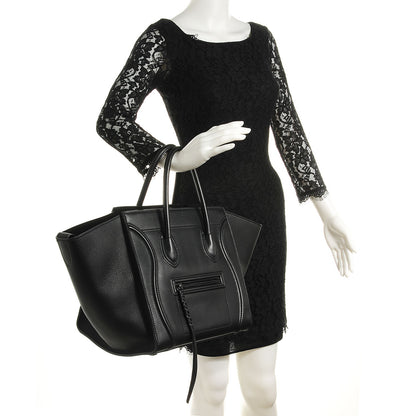 Celine Supple Calfskin Medium Phantom Luggage Black 2 of 8