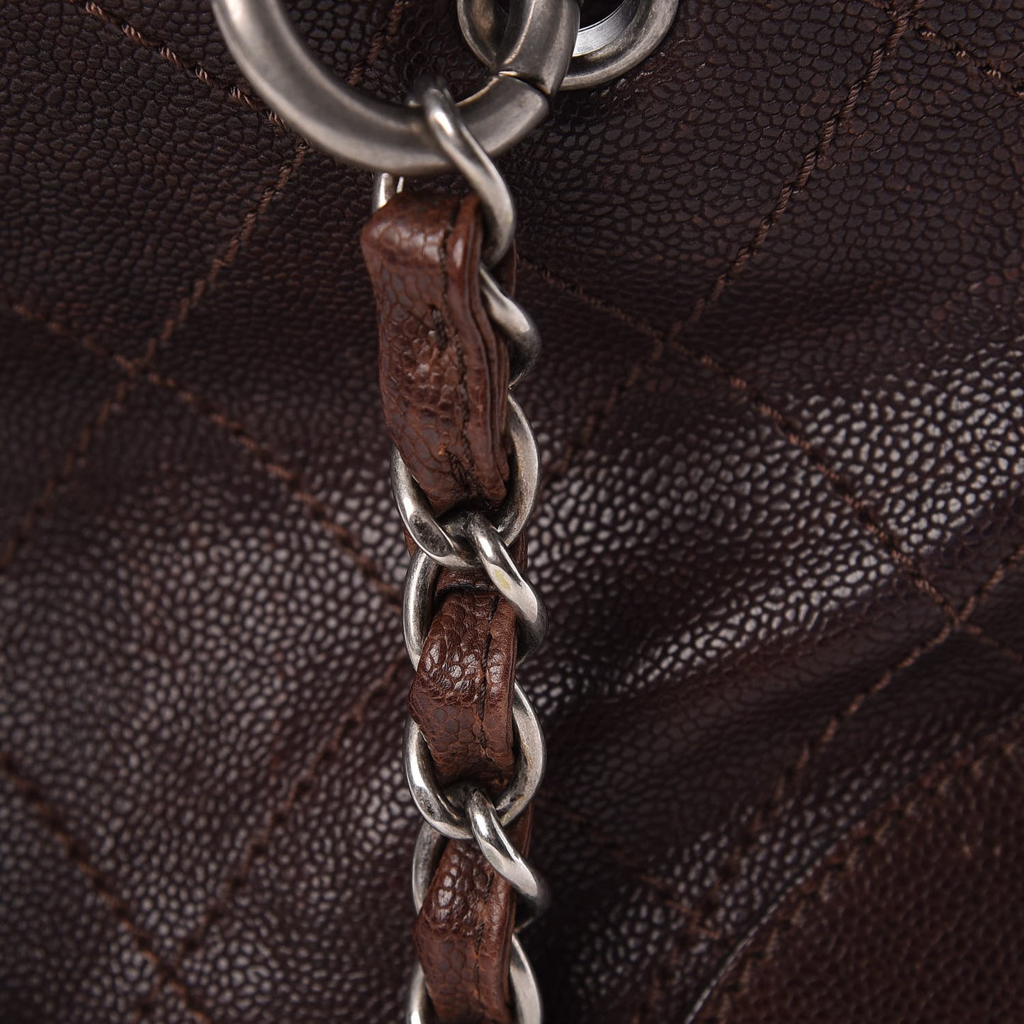 Distressed Caviar Outdoor Ligne Tote Brown