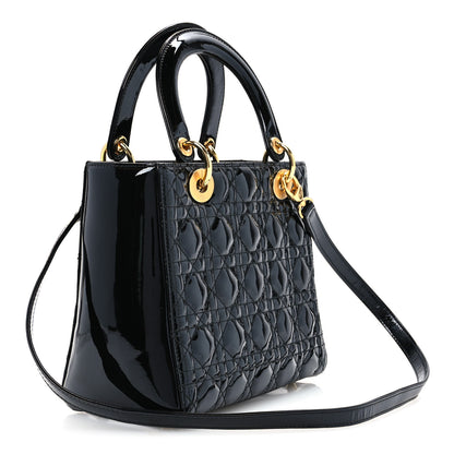 Christian Dior Patent Cannage Medium Lady Dior Black 2 of 9
