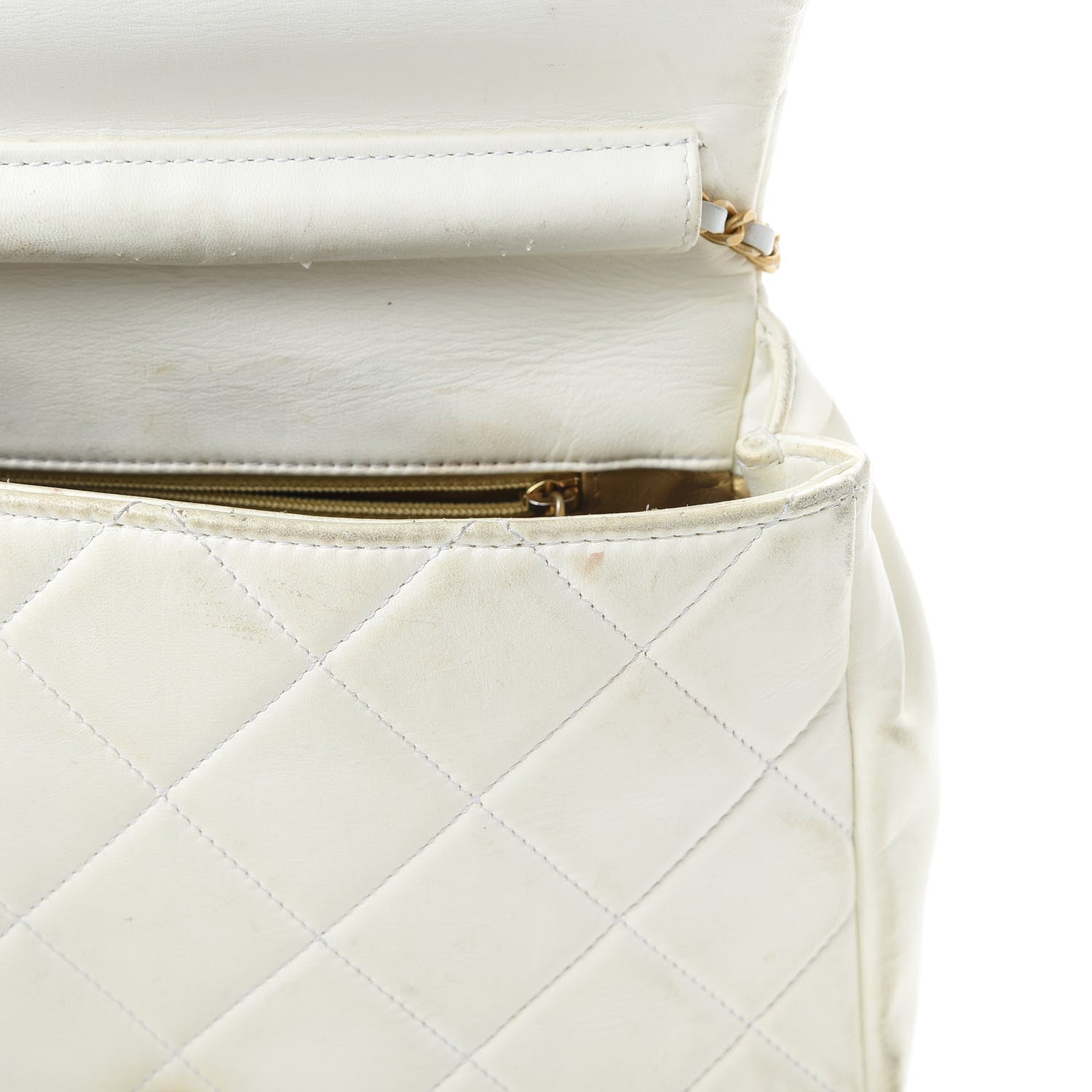 Chanel Lambskin Quilted Large Side-Packs White 23 of 28
