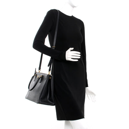 Prada Saffiano Medium Galleria Double Zip Tote Black 2 of 9
