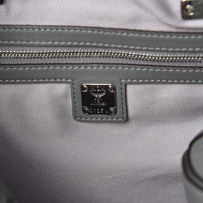 MCM Calfskin Ottomar Monogram Essential Boston Bag Grey 8 of 12
