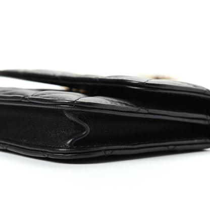Chanel Lambskin Quilted Pearl Crush Clutch With Chain Black 7 of 10