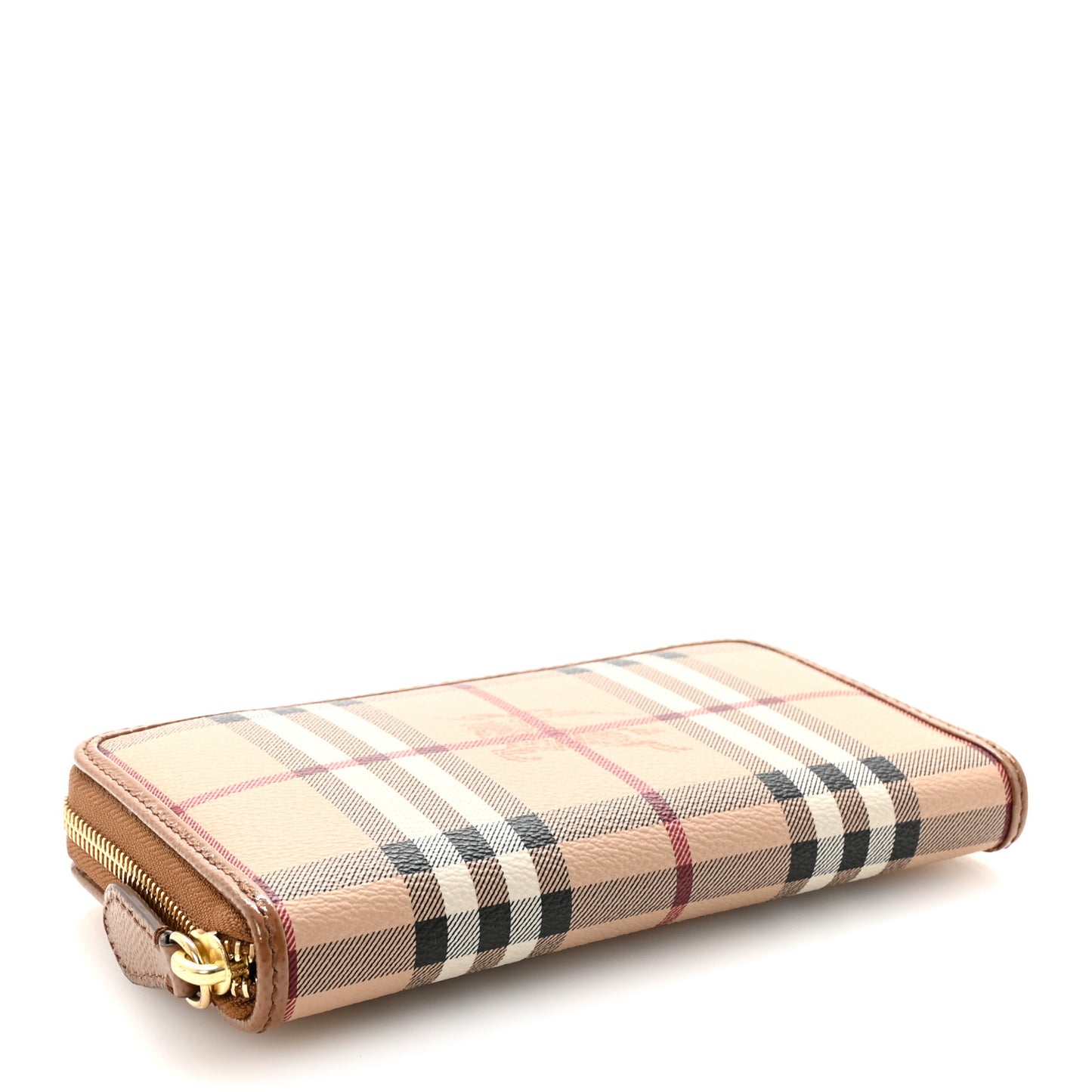 Haymarket Check Large Ziggy Zip Around Wallet Beige
