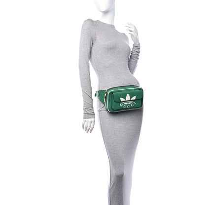 Gucci X ADIDAS Textured Dollar Calfskin Belt Bag Green 2 of 12