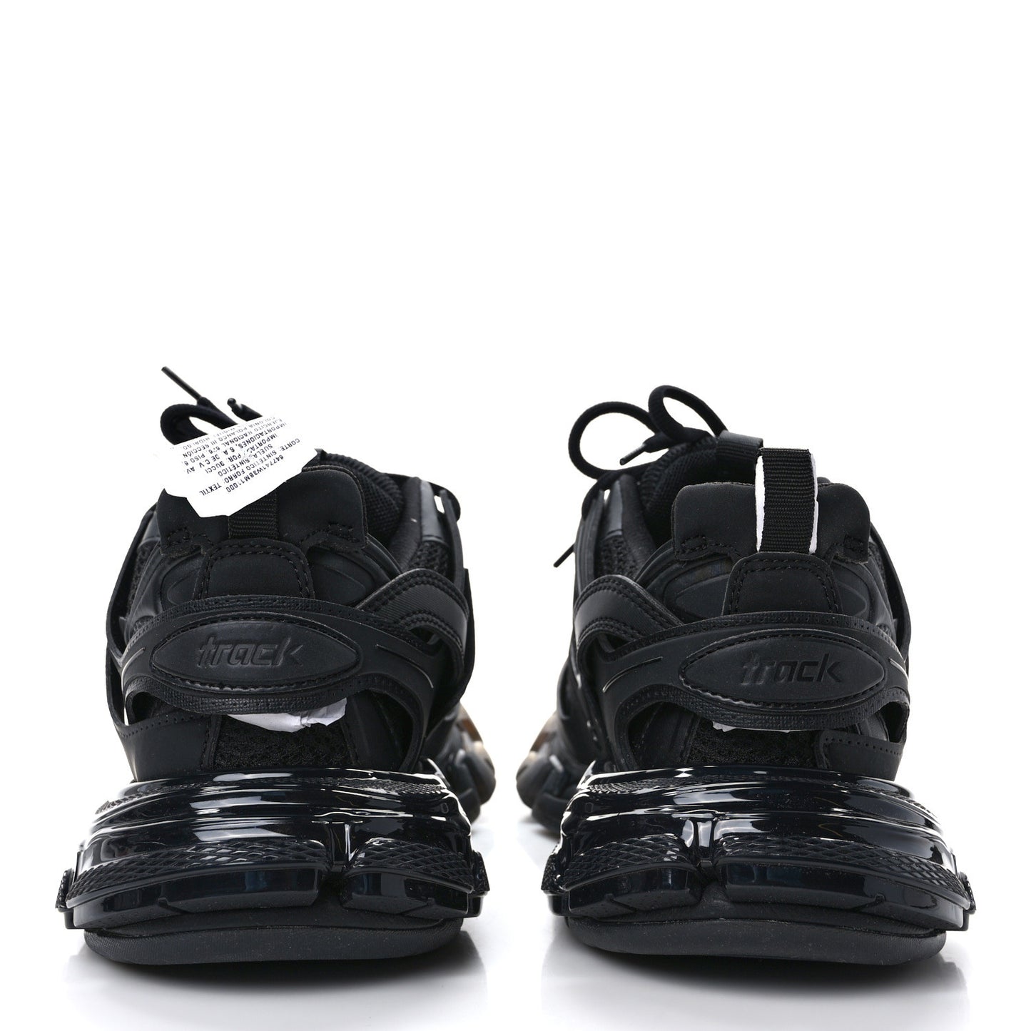 Rubber Mesh Fabric Clear Sole Womens Track Sneakers 38 Black