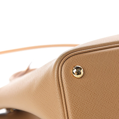 Prada Saffiano Cuir Medium Double Bag Caramel 14 of 16