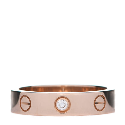 Cartier 18K Pink Gold Diamond 4mm LOVE Wedding Band Ring 49 4.75 1 of 5
