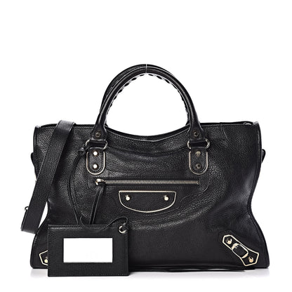 Balenciaga Chevre Gold Metallic Edge Hardware City Black 1 of 9