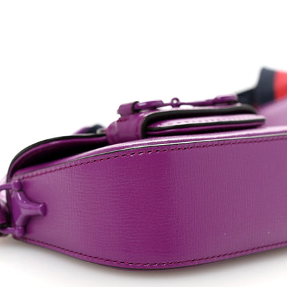 Gucci Azalea Calfskin Web Monochrome Horsebit 1955 Wallet On Strap Purple 9 of 10