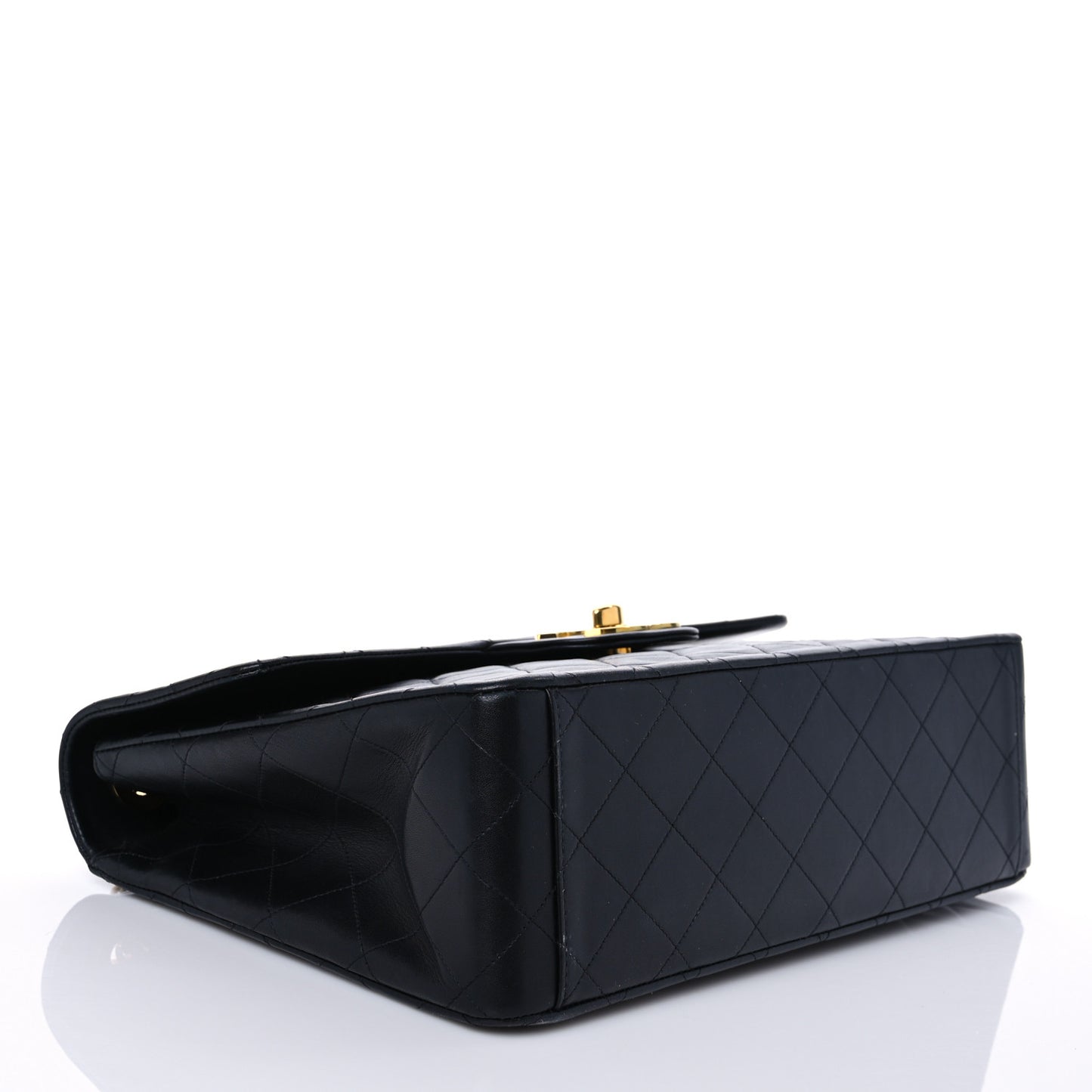 Lambskin Quilted XL Jumbo Single Flap Black