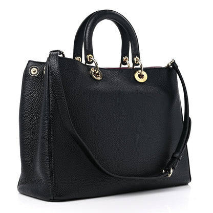 Christian Dior Bullcalf Large Diorissimo Tote Black Rose Indien 4 of 16