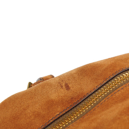 Prada Suede Scamosciato Logo Shoulder Bag Caramel 9 of 9