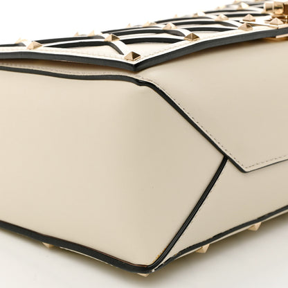 Valentino Garavani Smooth Calfskin Quilted Beehive Shoulder Bag Light Ivory 8 of 9