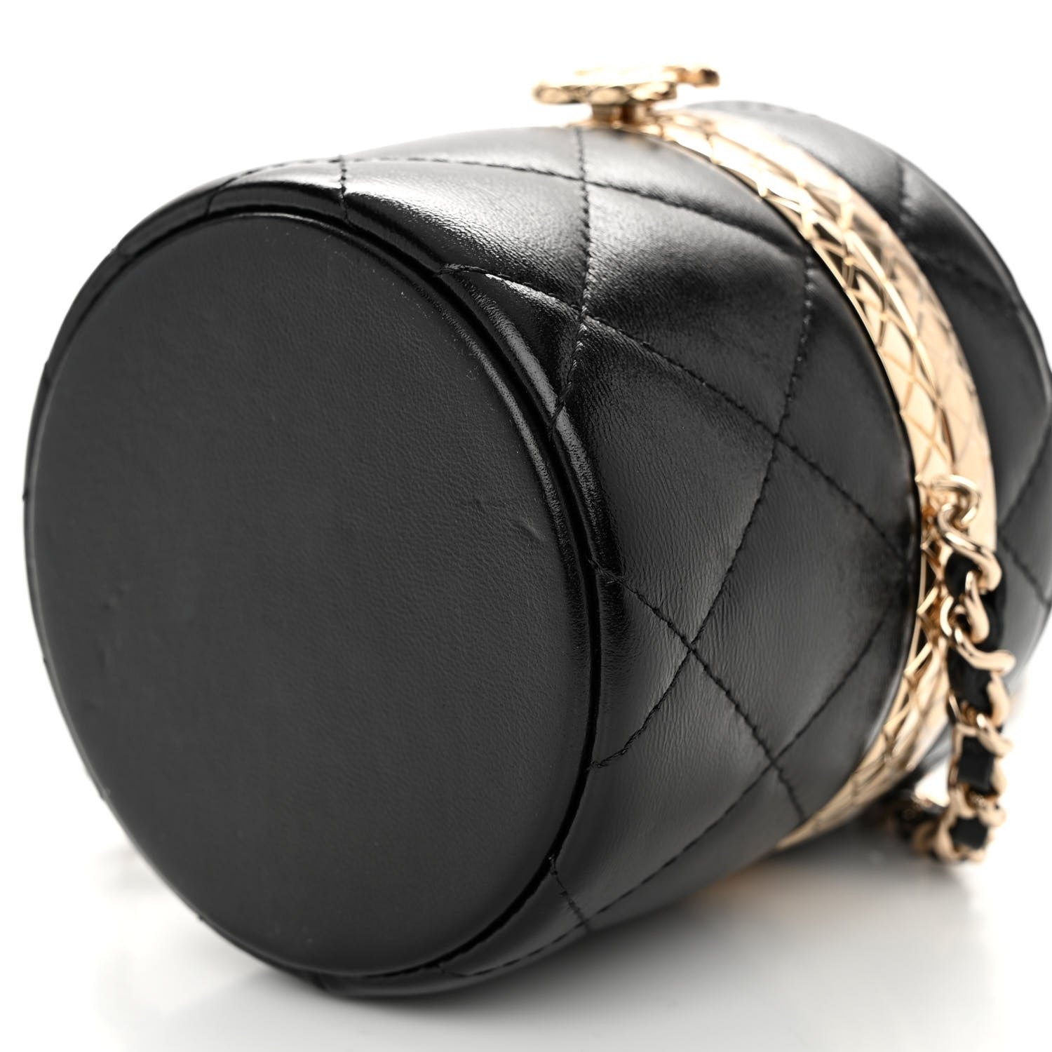 Chanel Metal Lambskin Quilted Small Vanity With Chain Black 10 of 11