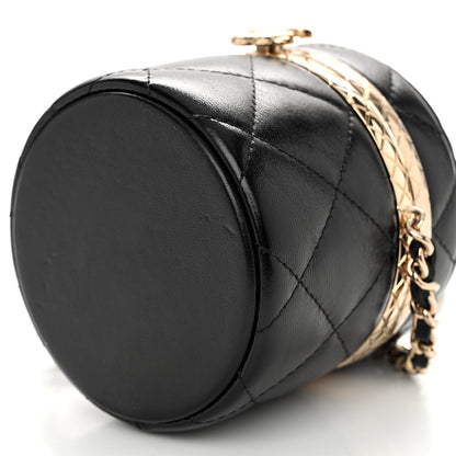 Chanel Metal Lambskin Quilted Small Vanity With Chain Black 10 of 11