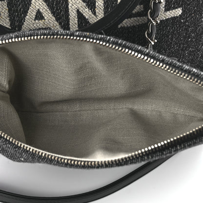 Chanel Denim Small Deauville Tote Dark Blue White 7 of 13