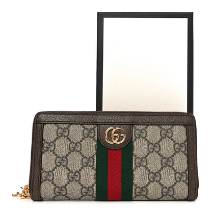 Gucci GG Supreme Monogram Web Ophidia Zip Around Wallet Brown 8 of 8