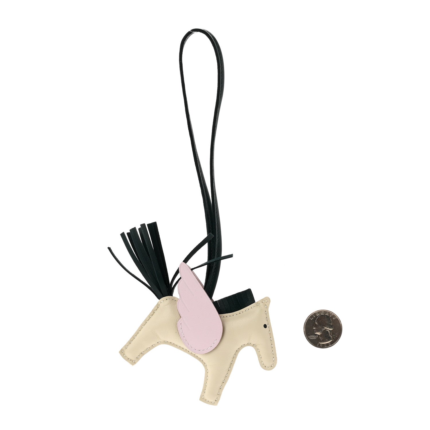 Hermes Milo Lambskin Grigri Rodeo Pegase Horse Bag Charm PM Nata Mauve Sylvestre Vert Cypress 2 of 5