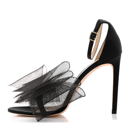 Jimmy Choo Grosgrain Aveline Bow 100 Sandals 38.5 Black 1 of 11