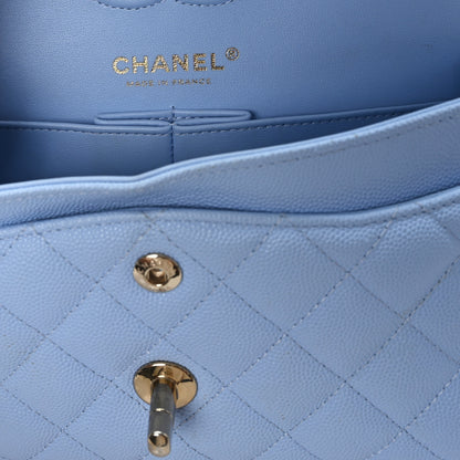 Chanel Caviar Quilted Small Double Flap Light Blue 6 of 10