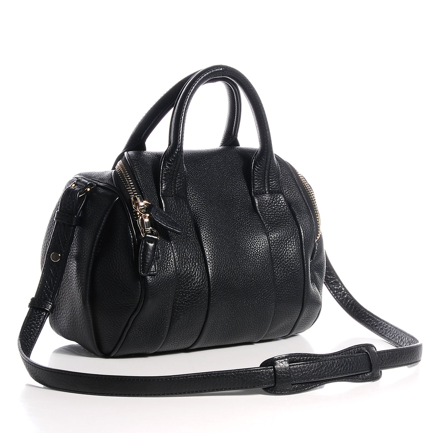 Alexander Wang Pebbled Leather Rockie Black w Pale Gold Hardware 3 of 7