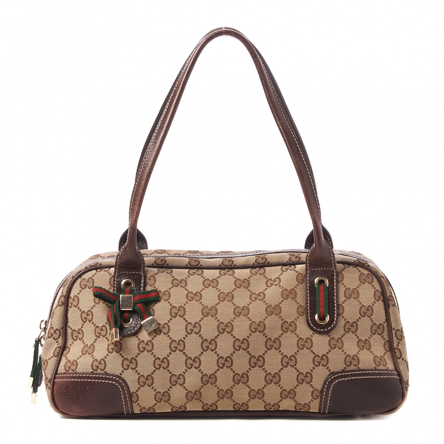 Gucci Monogram Small Princy Satchel Dark Brown 1 of 11