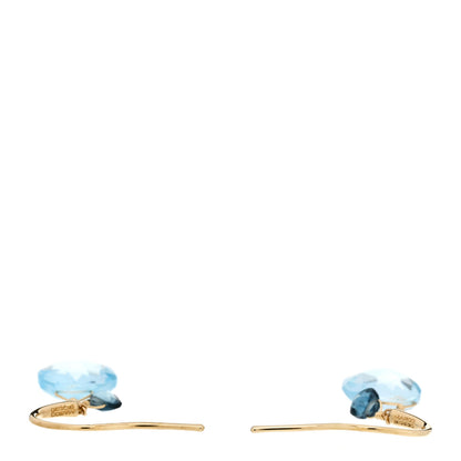 Marco Bicego 18K Yellow Gold Blue Topaz Paradise Hook Drop Earrings 3 of 6