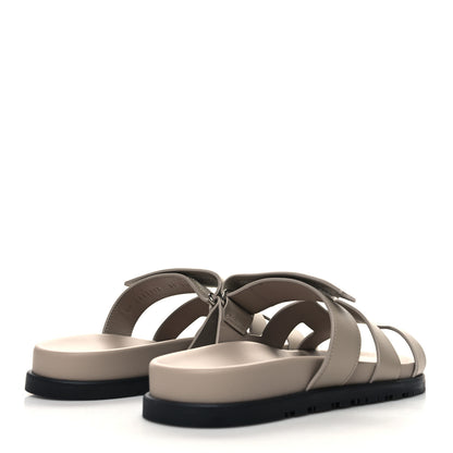 Hermes Calfskin Womens Chypre Sandals 39 Beige Mastic 4 of 8