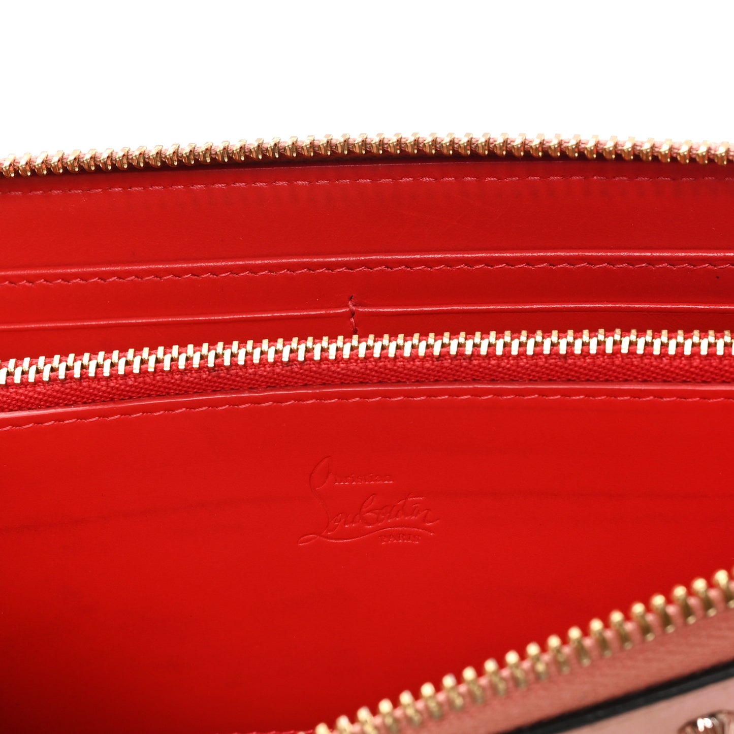 Calfskin Panettone Spiked Zip Around Wallet Pink Multicolor
