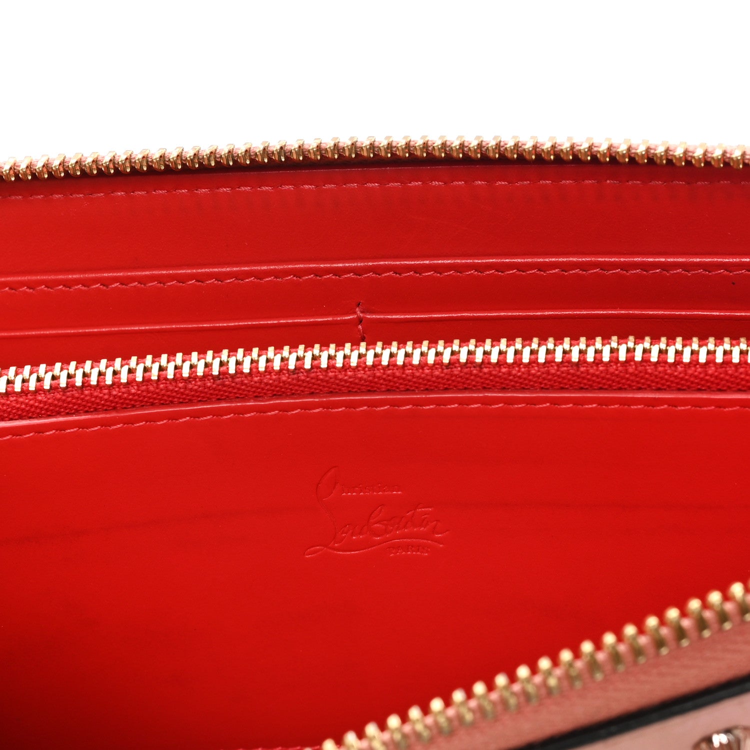 Christian Louboutin Calfskin Panettone Spiked Zip Around Wallet Pink Multicolor 6 of 6