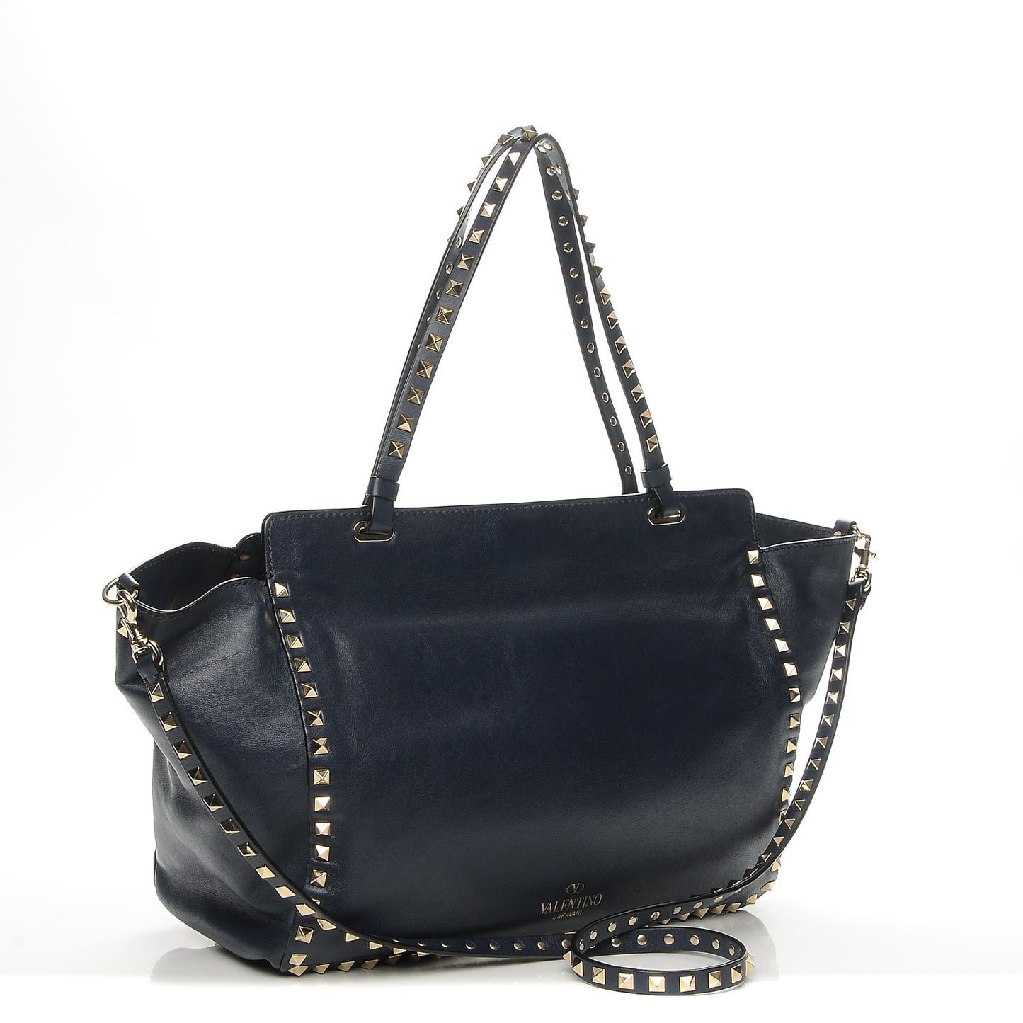 Vitello Medium Rockstud Tote Marine