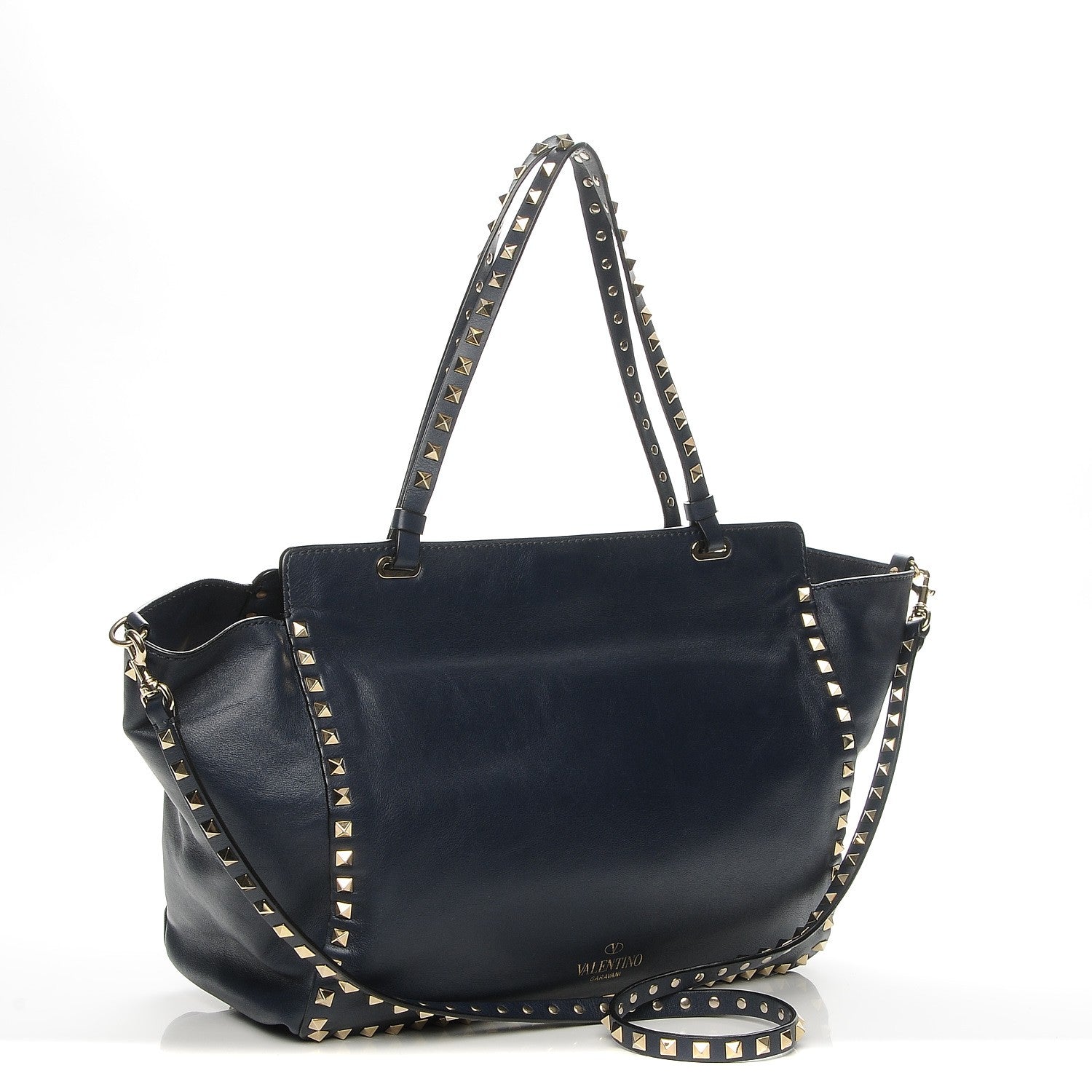 Valentino Garavani Vitello Medium Rockstud Tote Marine 3 of 6