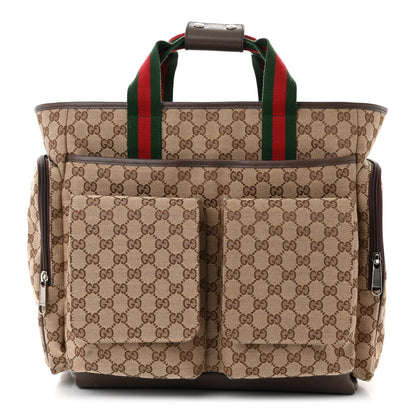 Gucci Monogram Web Medium Diaper Bag Beige Ebony 1 of 14